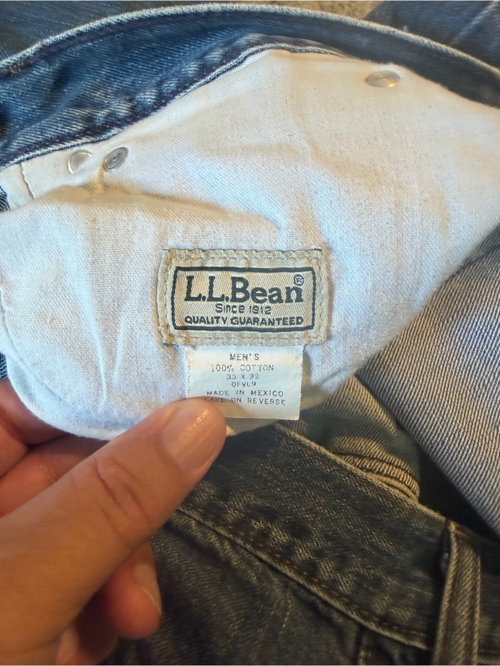 Vintage Y2K L.L. Bean blue jeans size 33x32 classic - Picture 5 of 5